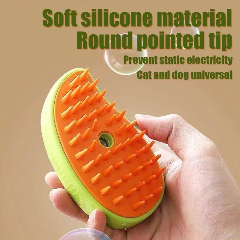 3 шт. Паровая щетка для кошек и собак Электрический спрей Водяной спрей Котята и щенки Расческа для питомцев Мягкий силикон Депиляция Кошки Ванна Щетка для волос Принадлежности для груминга