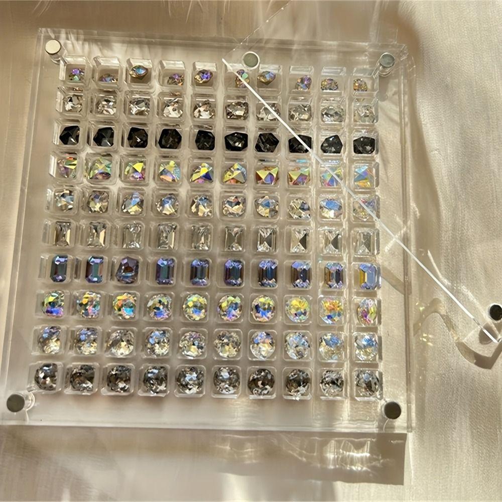 Acrylic Nail Drill Storage Box Transparent Jewelry Collection Box Nail Art Display Case  Earring