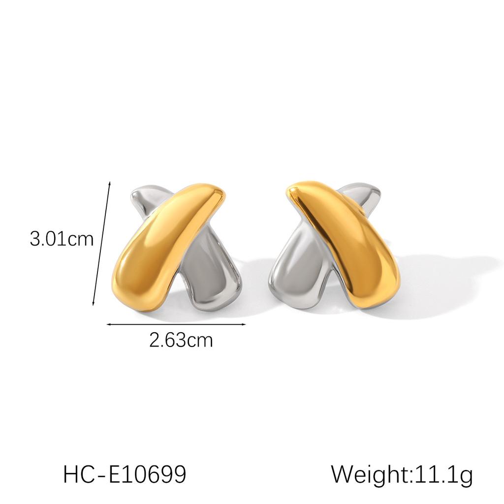 Женские серьги из нержавеющей стали с блочной расцветкой в золотом и серебряном цветах, гладкая геометрическая текстура, солнечная пентаграмма, европейский и американский дизайн, ювелирный подарок