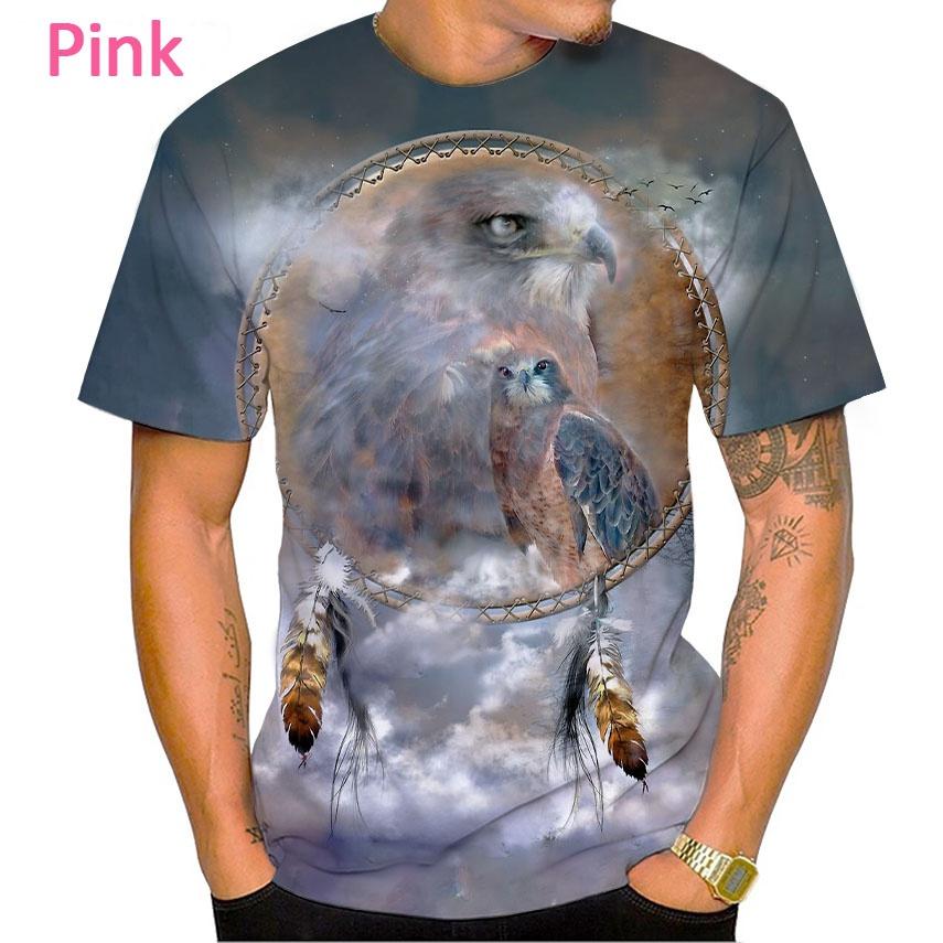 Новая футболка с коротким рукавом с принтом орла 3D, повседневная футболка с принтом животных орла в стиле хип-хоп и рок, креативная футболка с круглым вырезом