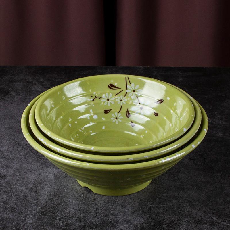 Ударопрочная меламиновая миска для лапши с утолщенным цветком, большая миска, суповая миска, пластиковая пищевая посуда 7/8/9 дюймов