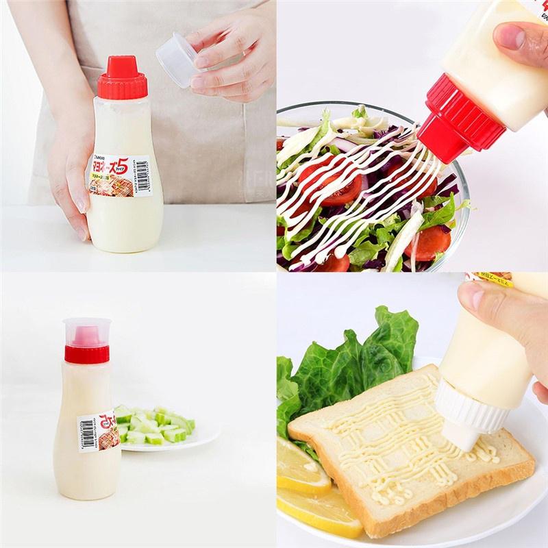 5 Hole Plastic Squeeze Bottle Condiment Dispenser Ketchup Mustard Salad Sauce