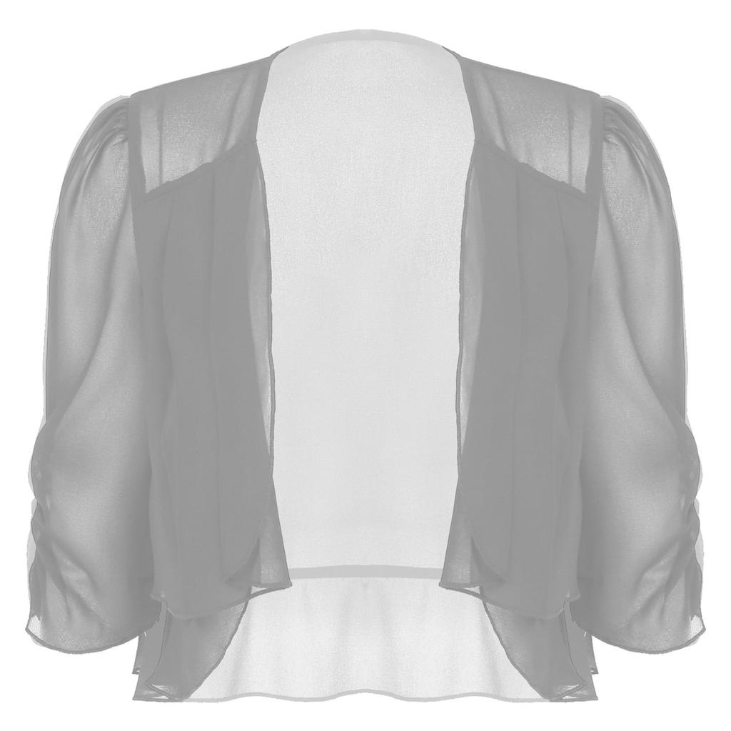 Женское шифоновое болеро-кардиган с открытой передней частью и половиной рукавов, аксессуар для платья