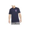 Футболка с коротким рукавом и круглым вырезом Dri-Fit Letter Print, мужские топы, темно-синего цвета DM5680-498