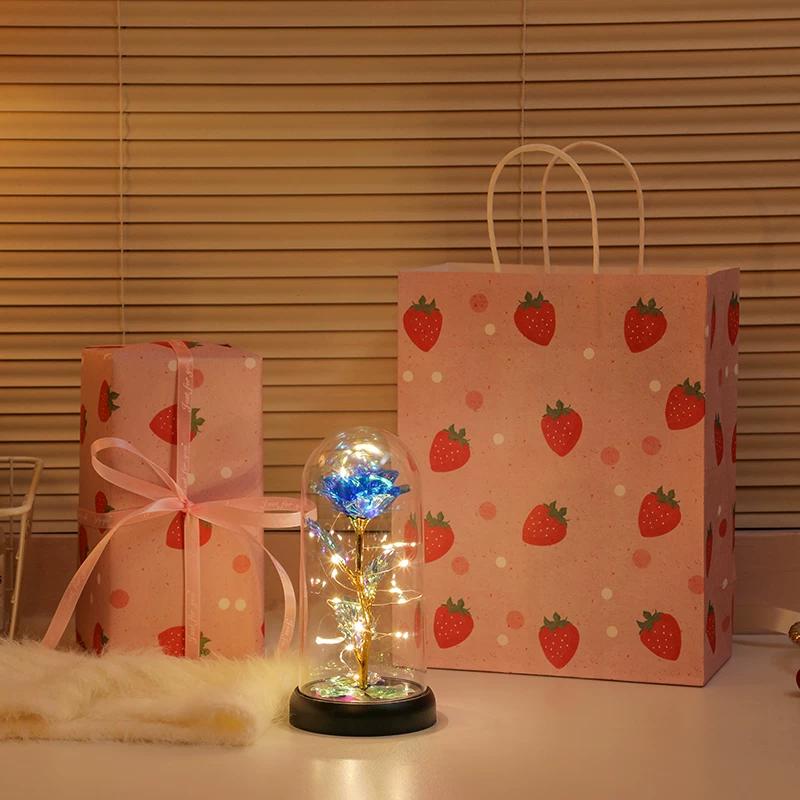 Eternal bouquet rose night light ornament bedroom decoration birthday gift girls girls children senior sense Qixi Festival
