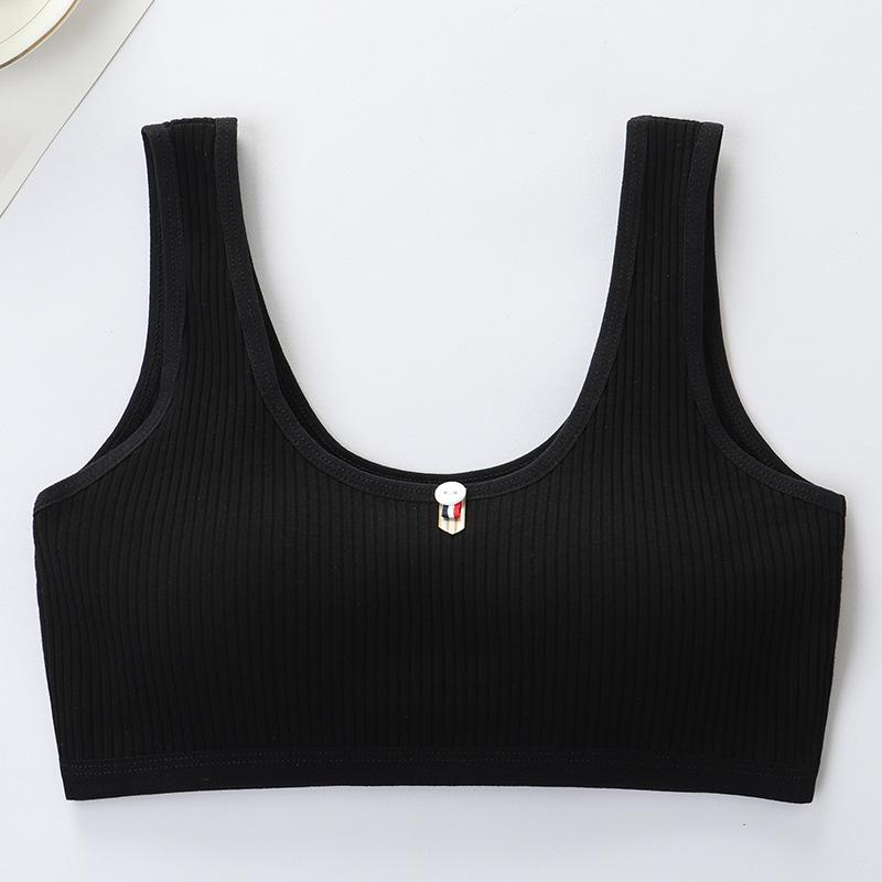 Период разработки нижнего белья для девочек с накладкой на грудь. Удобный бюстгальтер для младших школьников без стального кольца с накладкой на грудь. Тонкая секция.