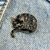 New Enamel Pin Magic Moon Star Cat Cute Animal Metal Connector Gift Birthday 1pc