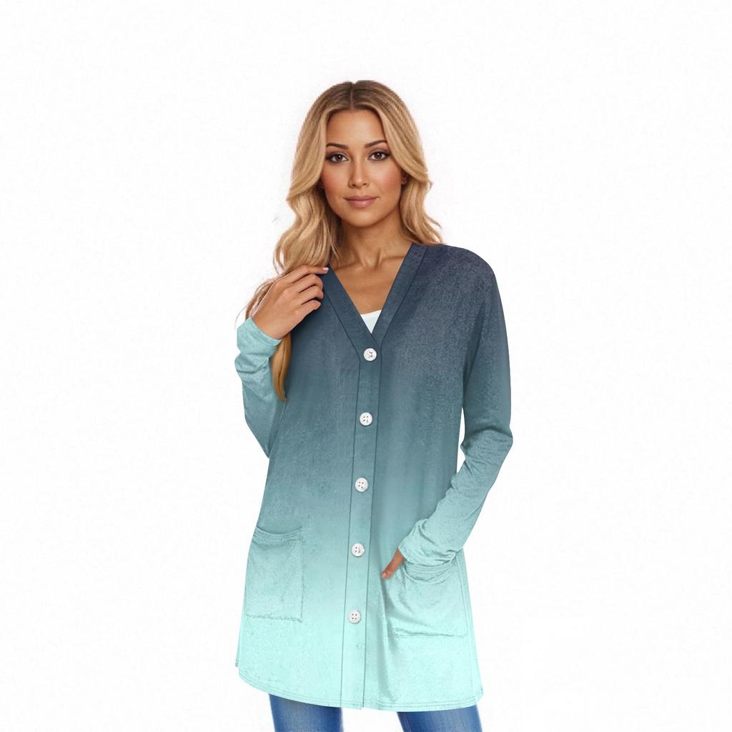 Women's Long Sleeve Cardigan Casual Jacket With Pockets Top