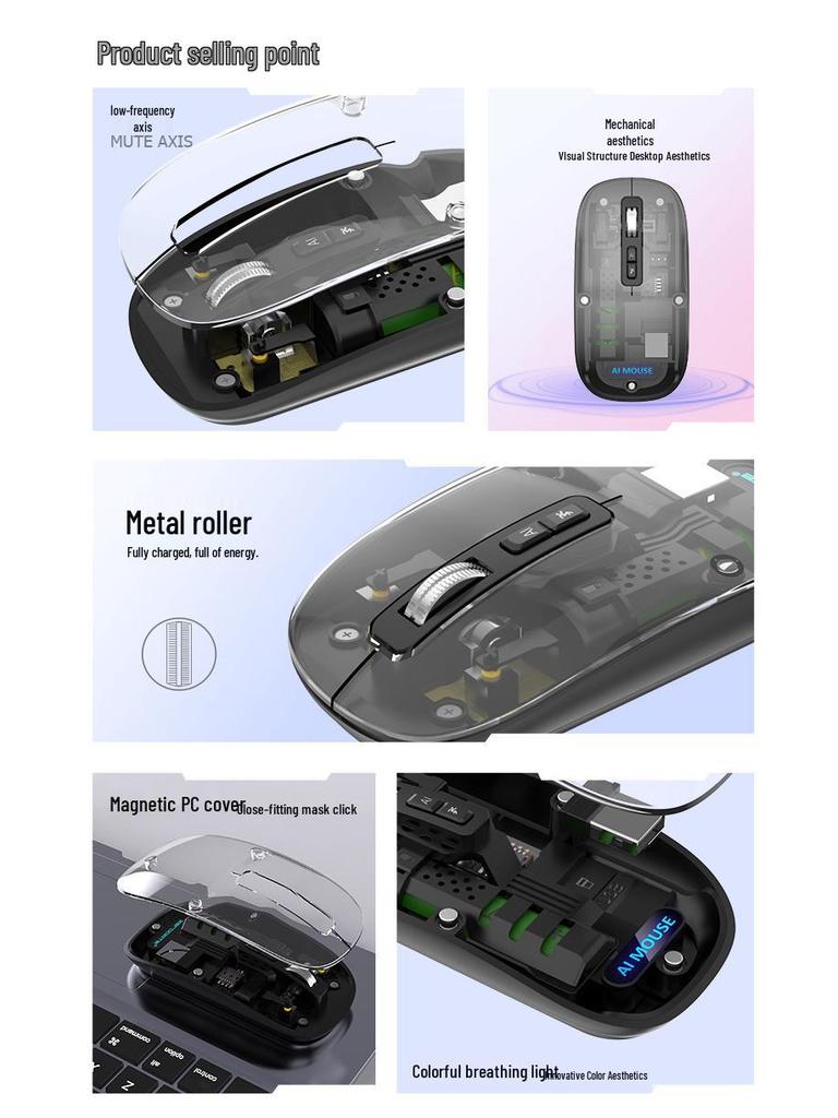 T11 Dual-Mode 2.4G Wireless Mouse with AI for Web Browsing and Presentation