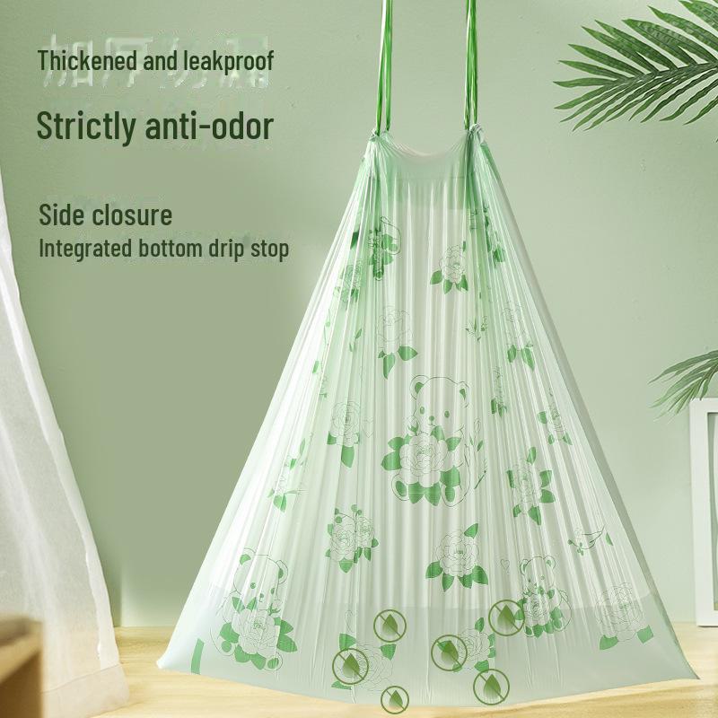 «Неразрывающиеся утолщенные кухонные мусорные пакеты с завязкой — автоматически закрывающиеся и портативные»