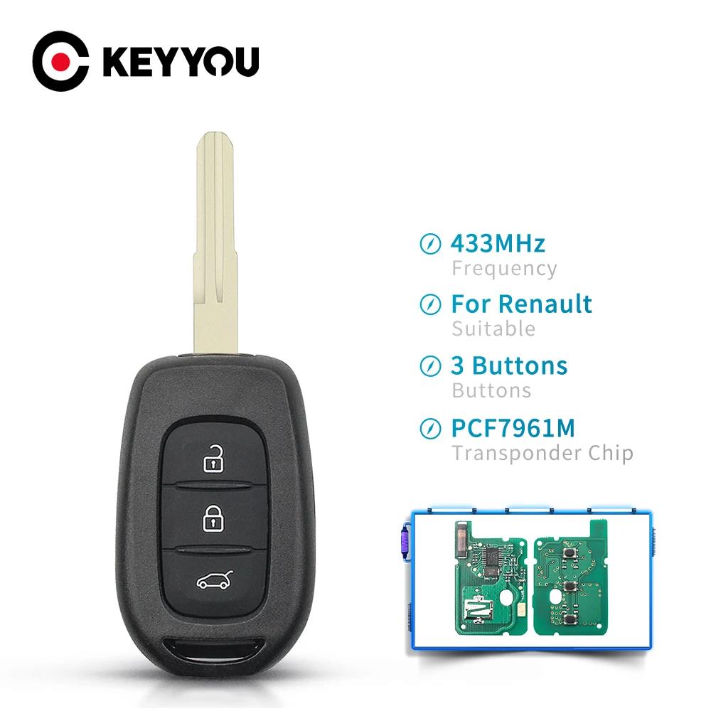 KEYYOU 2/3 Buttons Remote Key 434MHZ With 4A PCF7961M Chip For Renault Sandero Dacia Logan 2 Stepway Clio4 Duster 2016