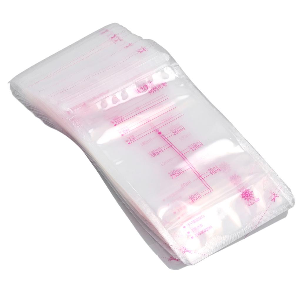 30 штук мешков для хранения грудного молока 200 мл Простые в использовании Незаменимые вещи для малыша Мешки для хранения молока с двойным запаем для кормления Замораживание