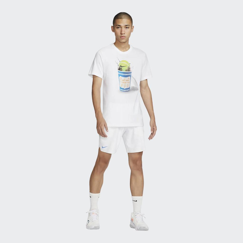 Nike Спортивная футболка с коротким рукавом с принтом Heritage Tennis, мужские топы белого цвета FJ1501-100