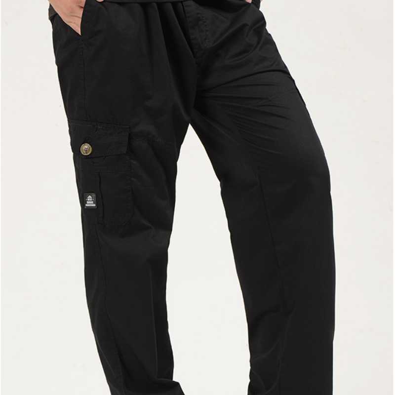 2024 Весна Лето Мужская мода Прямые брюки Мужской тренд Однотонные брюки-карго с несколькими карманами Мужские повседневные свободные брюки больших размеров
