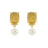 Fashion Titanium Steel Pearl Earrings Women's Niche Design 18K Stainless Steel Retro Earrings
