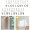 1set Shower Curtain Pulley Clamps 30pcs Iron Hooks+30pcs Gliders Metal Curtain Hooks for Drapery Rails Smooth Glidings