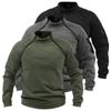 Autumn and Winter New Stand Collar Men's Hoodie Thick Loose Solid Color Outdoor Warm Breathable Tactical Shirt