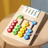 Монтессори Деревянная Логическая Головоломка Игрушка Для Детей Сортировочная Доска по Цвету и Форме Карточки с Узорами STEM Развивающая Обучающая Игрушка