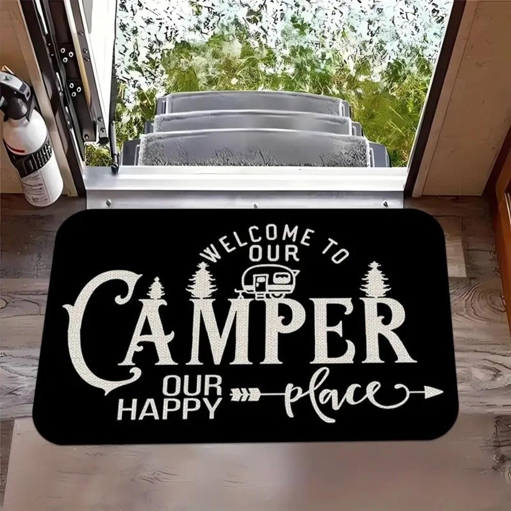 Rectangle Camping Van Welcome Mat Non-Slip Entrance Rugs Durable Door Mat Outdoor Camping