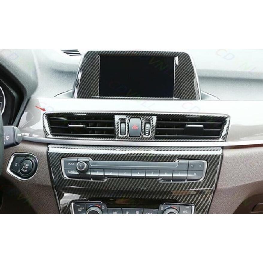 ABS Carbon Fiber Middle Console Air Outlet Vent Trim Fit For BMW X2 2018-2021