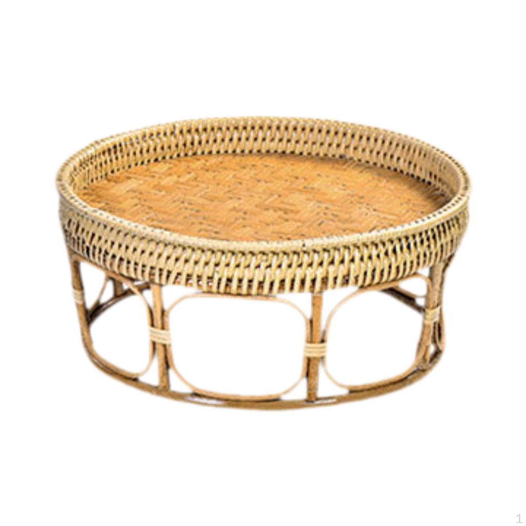 Эркерный ротанговый приставной столик журнальный современный орнамент ретро стиль маленький чайный низкий