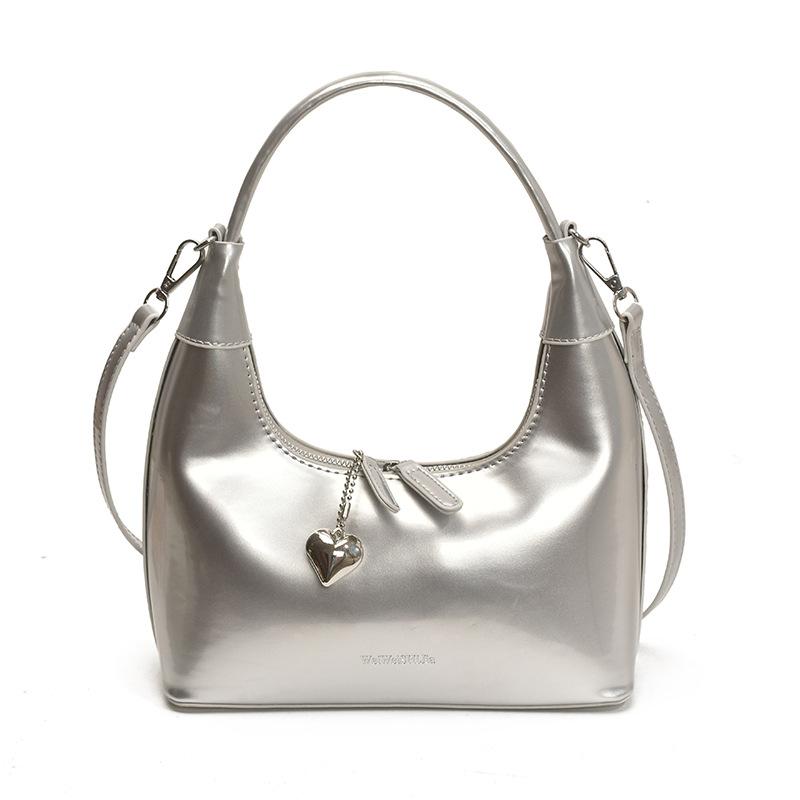 Сумка премиум-класса нишевая женская лето 2025 новая модная на плечо, сумка-мессенджер, корейская версия, глянцевая портативная сумка-пельмень