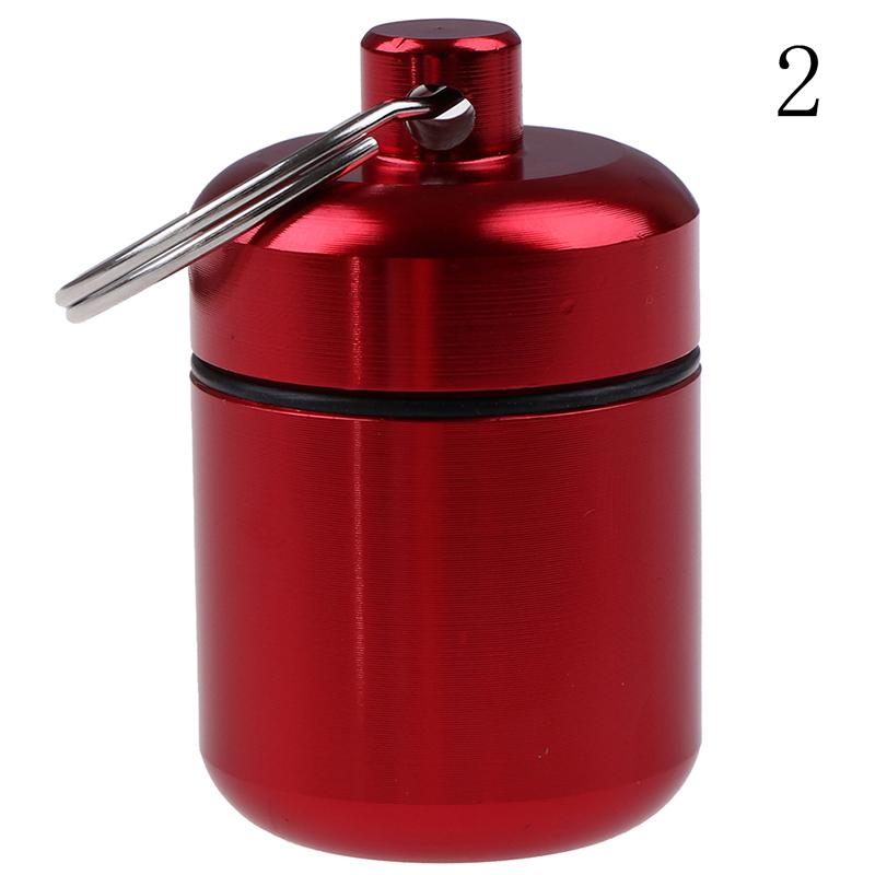 Mini Waterproof Aluminum Alloy Pill Box Case Bottle Holder Container Keychain