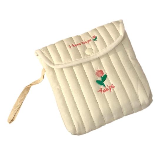 Сумка для хранения гигиенических прокладок с милыми узорами, большая вместимость, компактный дизайн, портативная сумка для хранения тампонов во время менструации