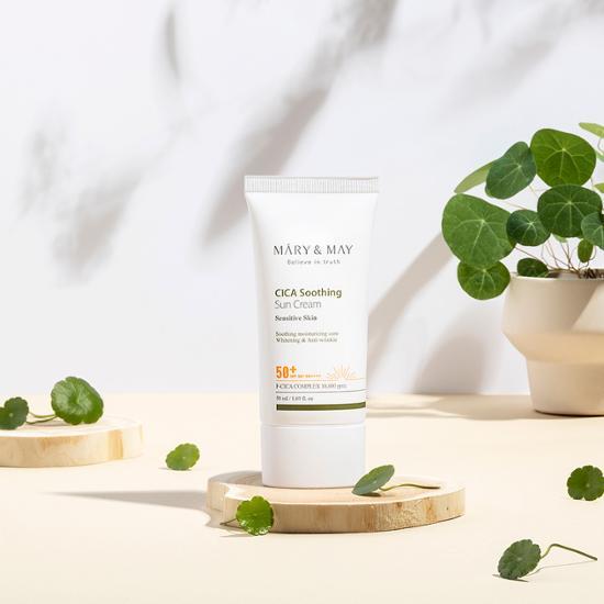 Marienmay Cica Успокаивающий солнцезащитный крем SPF50+ PA++++ 50 мл