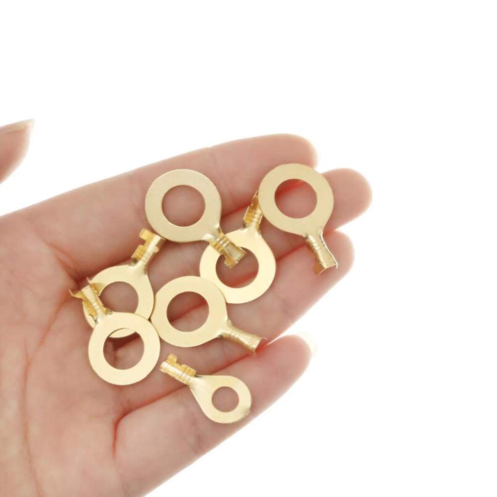 Комплект круглых клеммных соединителей, латунная обжимная кабельная проволочная клемма, круглая клемма, медная проушина, кольцевая кабельная проволочная клемма, набор из 150 штук, универсальная водонепроницаемая
