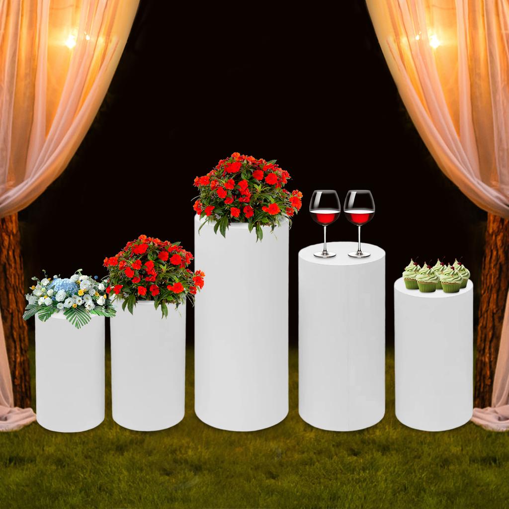 5 шт. Белая подставка для десертов, Современная цилиндрическая стойка для кексов и тортов, Сверхпрочная железная многоярусная подставка