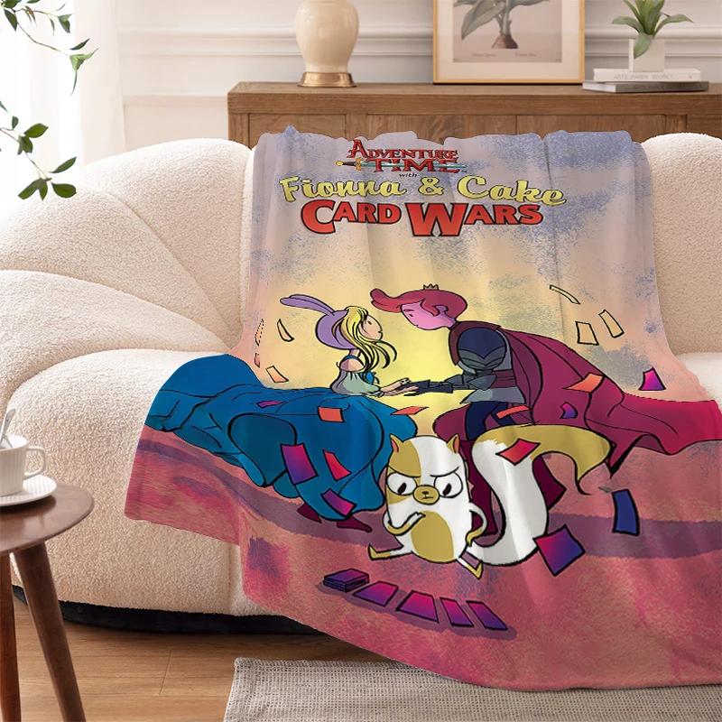 Fluffy Soft Blankets King Size A-Adventures Time Microfiber Bedding Warm Sofa Knee Fleece Camping Nap Flannel Double Bed Blanket