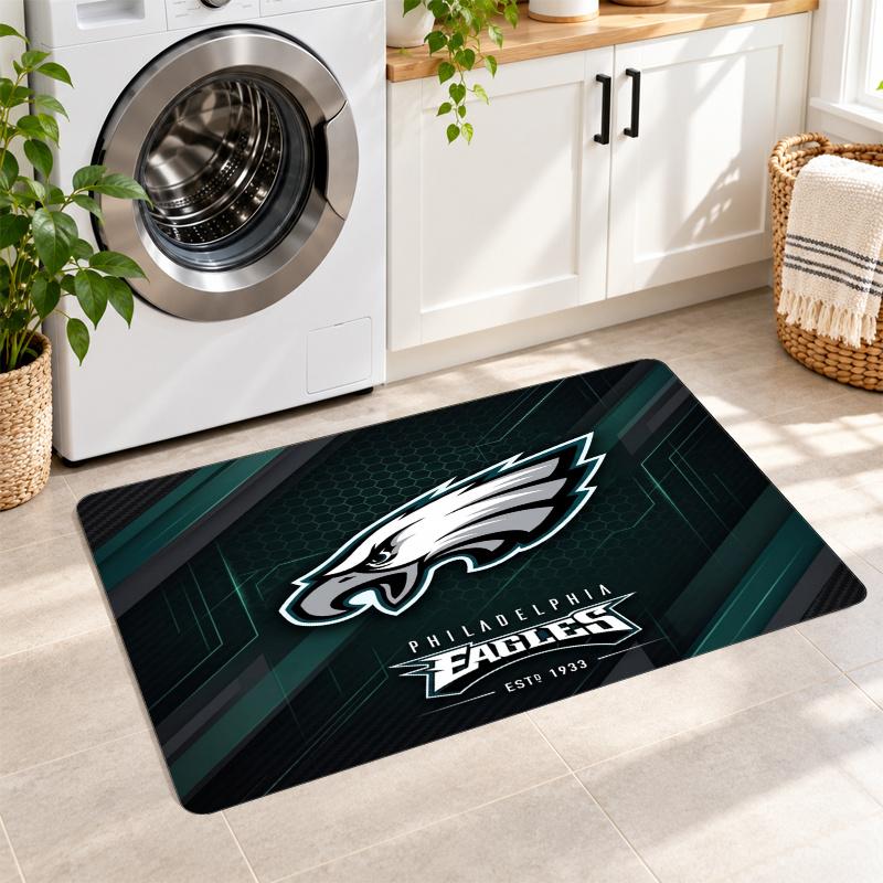 Flannel Kitchen Mat Philadelphia Eagles Soft Area Rug Non Slip Floor Carpet Home Decoration