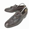 Винтажные кожаные лоферы с кисточками Florsheim 80-90-х годов, слипоны, мужские 26,5, коричневые, синие, с окошком(ИСПОЛЬЗОВАЛ)