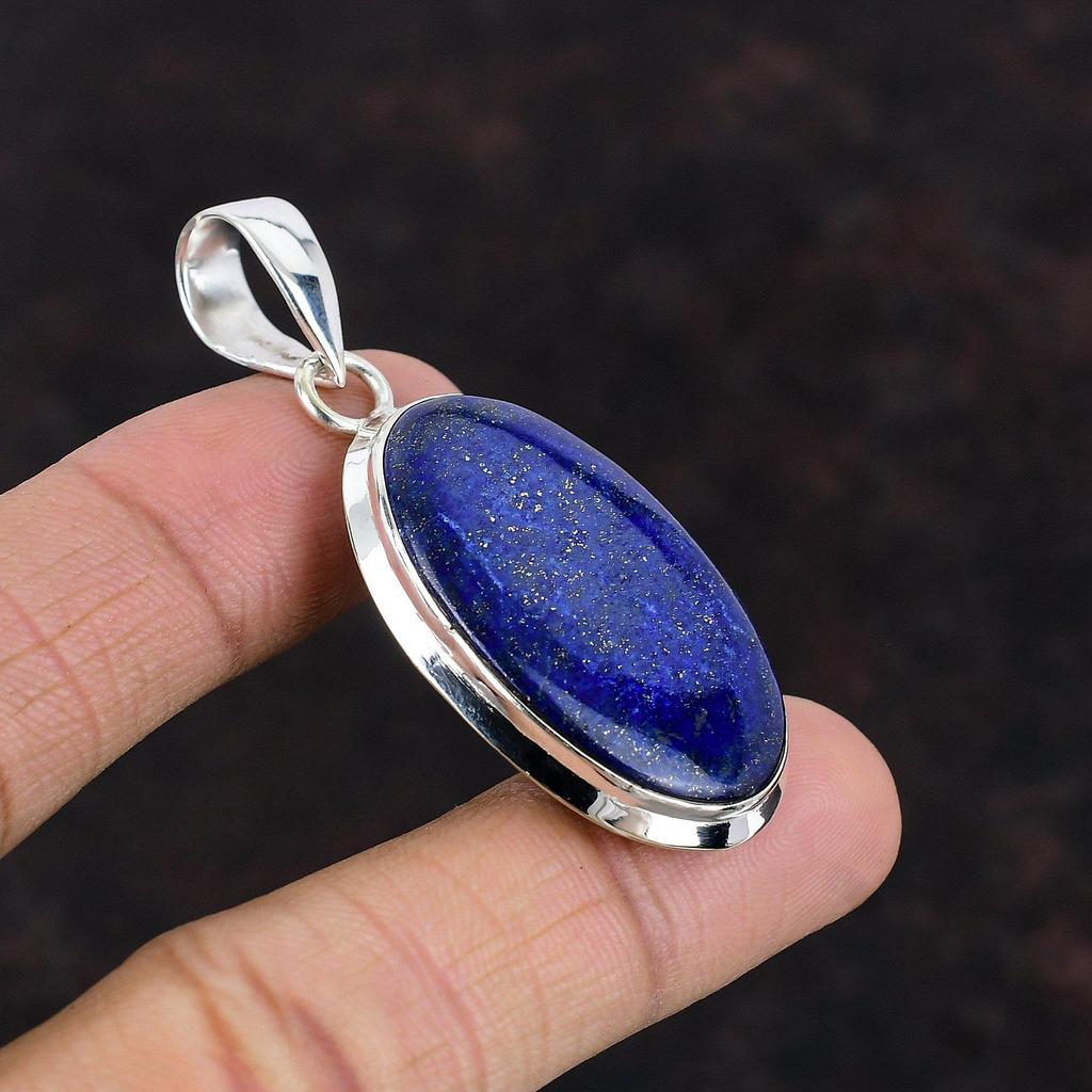 Lapis Lazuli Pendant Real Gemstone Handmade Jewelry 925 Sterling Silver Pendant Natural Lapis Lazuli Jewelry Gift For Her Birthstone Pendant