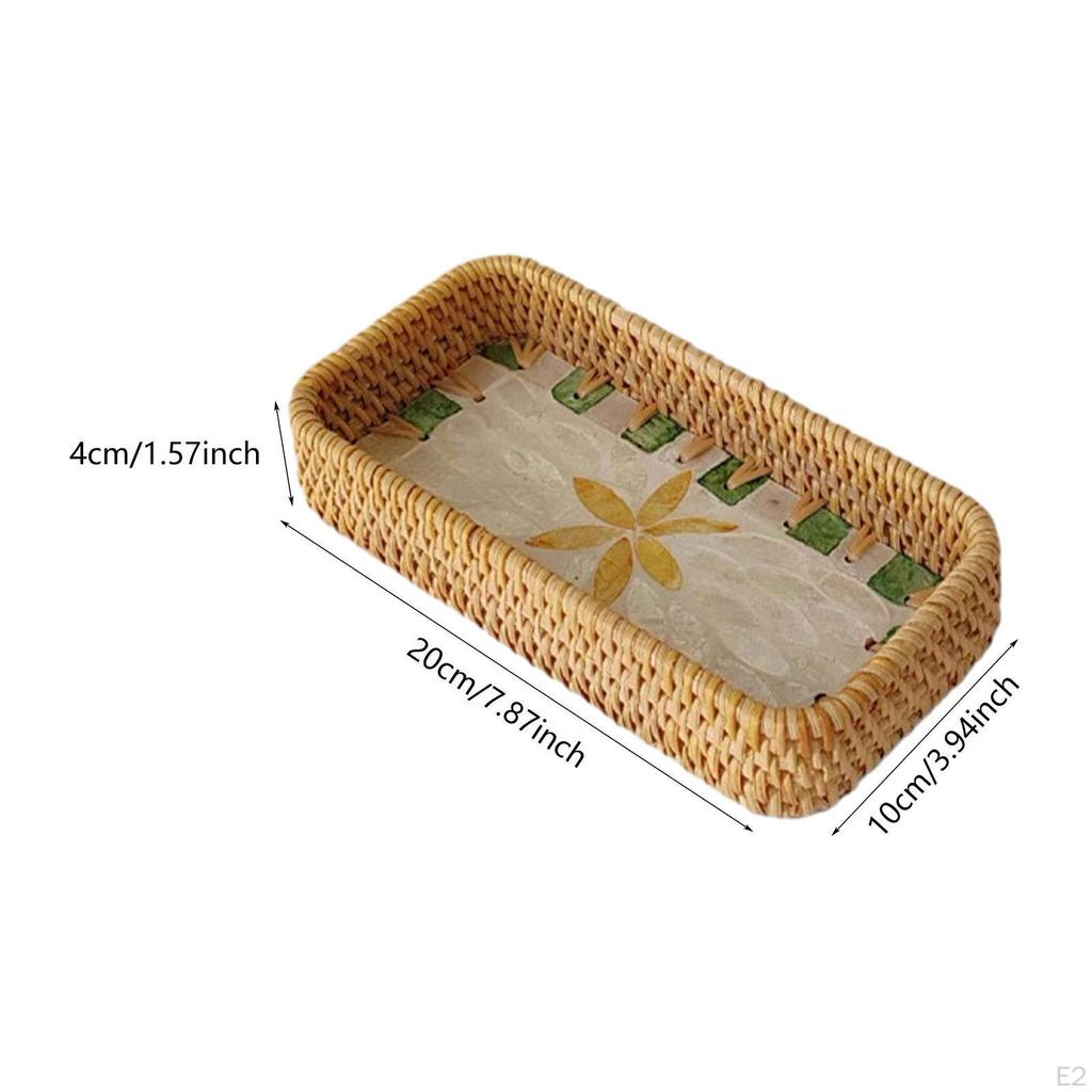 Корзина из ротанга, прямоугольный органайзер для хлеба, декоративный поднос, миска для подачи закусок на стол