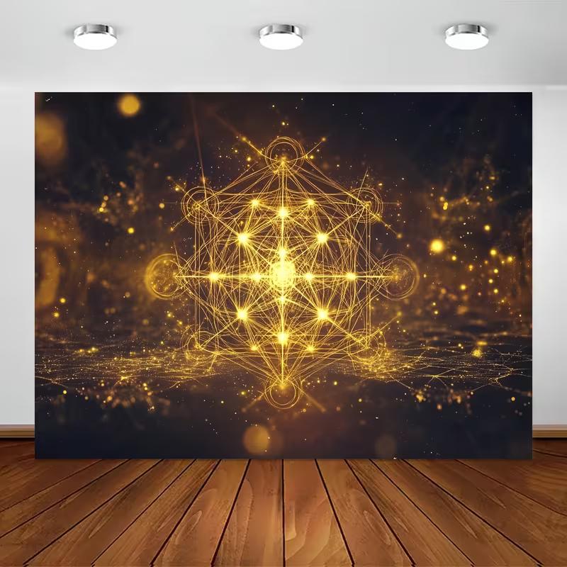 2D Metatron's Cube Sacred Geometry Backdrop Spiritual Photo Booth Banner
