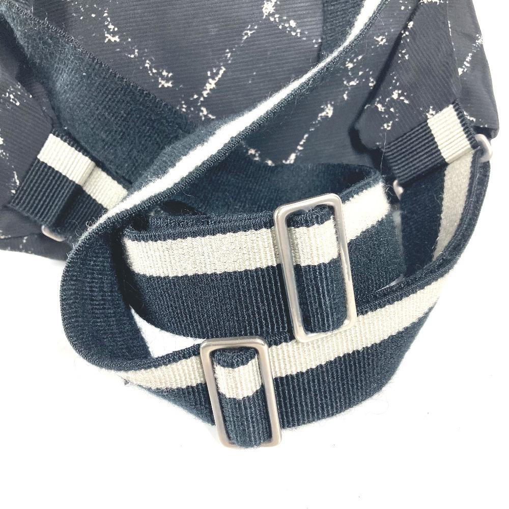 CHANEL Old travel line backpack bag Backpack Nylon Black/White