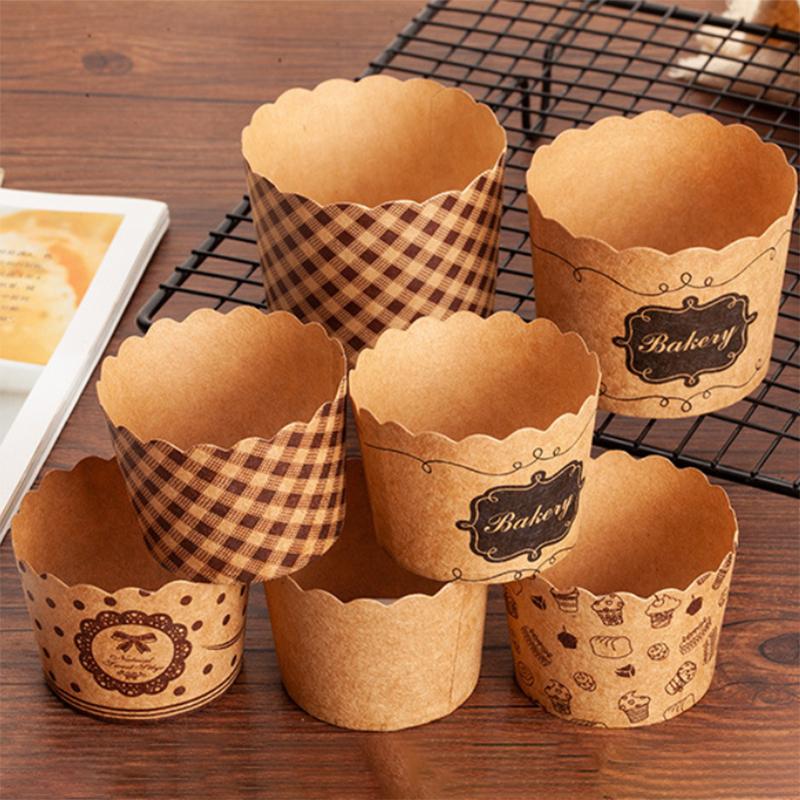 50/100pcsHeat-Resistant Kraft Paper Muffin Cups for Baking and Serving - Small Kitchen Accessories for Cakes, Pastries, and More