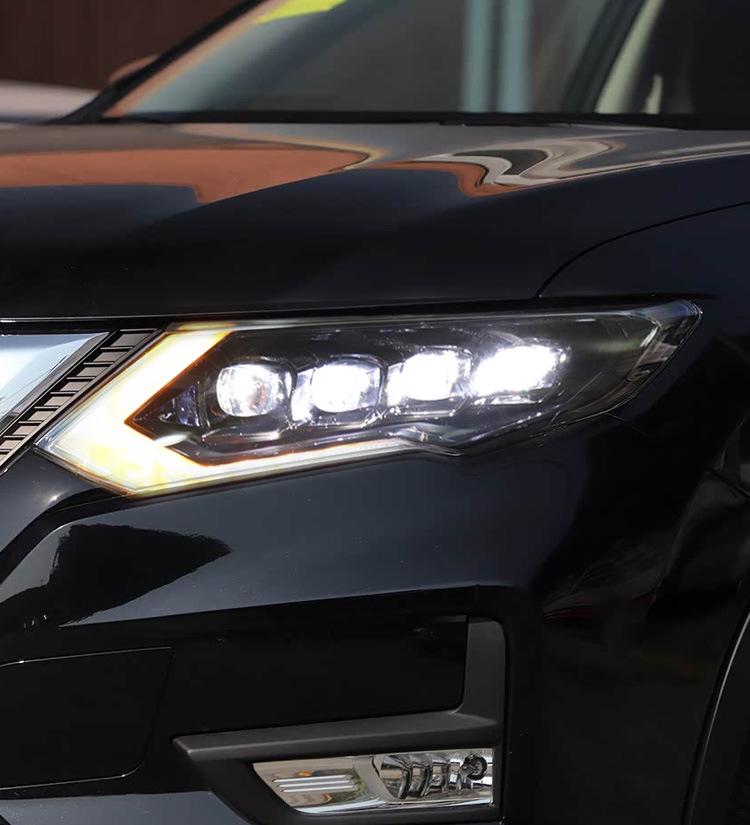 Светодиодная хрустальная сборка фары-проектора для Nissan X-Trail 17-22: Дневные ходовые огни и динамические указатели поворота