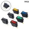 Red Green Blue Yellow Rectangular Latching Neon Rocker Switch ONOFF 3 Pin