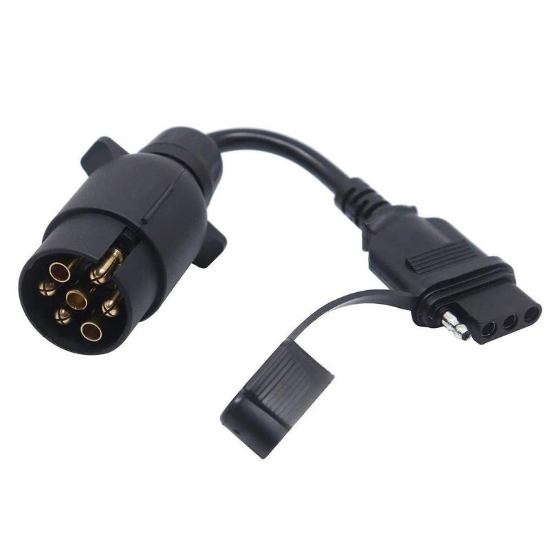 Trailer Connector European 7-Pin To American 4-Pin Without Brake Light Trailer Adapter Vehicle Tow Hitch Wire Plug for Vehicles