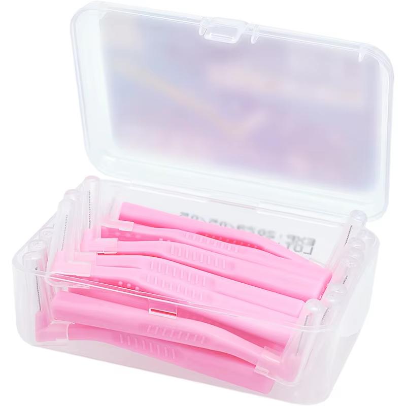 20 шт. Межзубная щетка пуш-пул L-типа для ортодонтических брекетов, микро-мягкая щетка, очистка брекетов, зубочистка