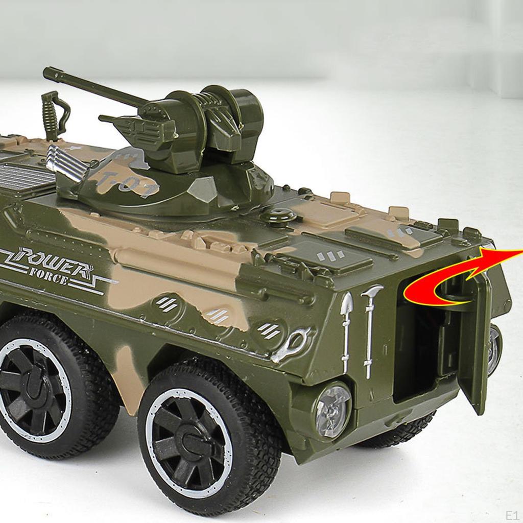Friction Powered Pull Back Car Push and Go Truck Pretend Play Kids Armored Vehicle for 2 3 4 5 6