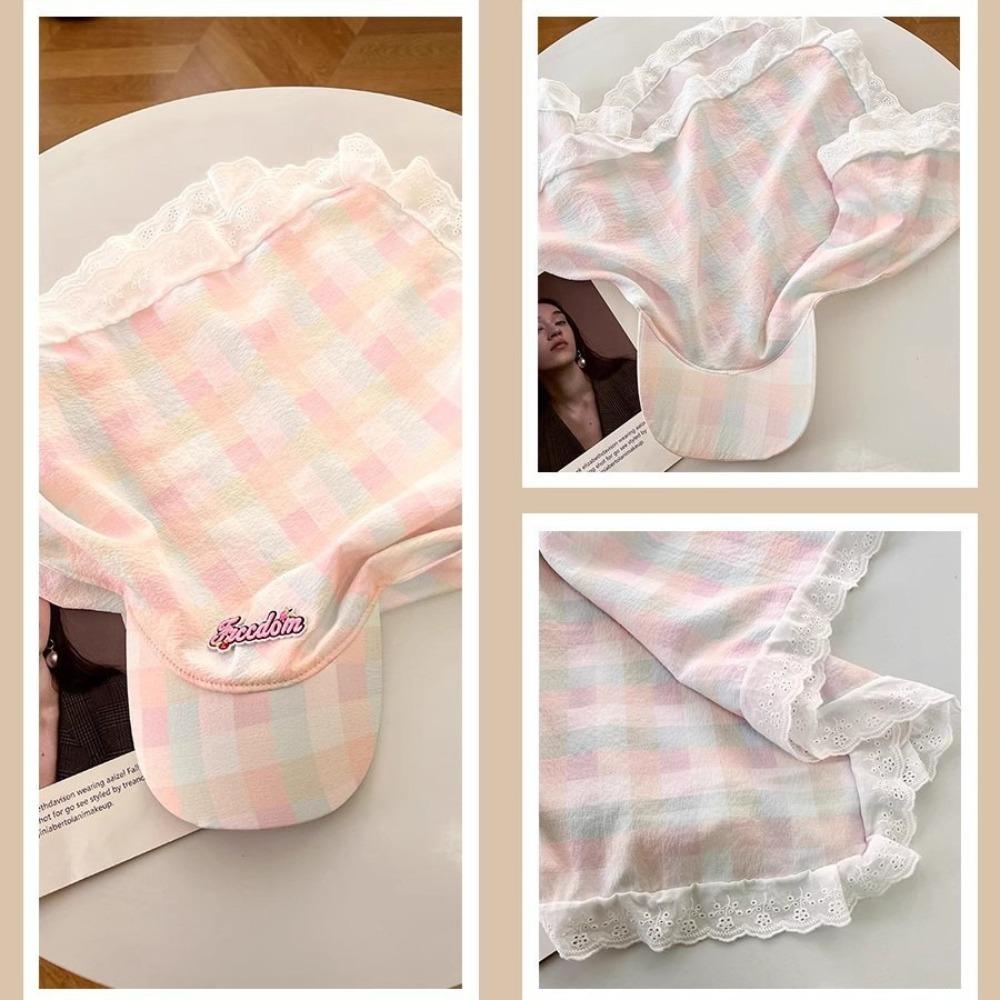 Хлопковая клетчатая бейсболка в корейском стиле, шапка-бандана с буквенным принтом, креативная бандана с ремешками, пляжная