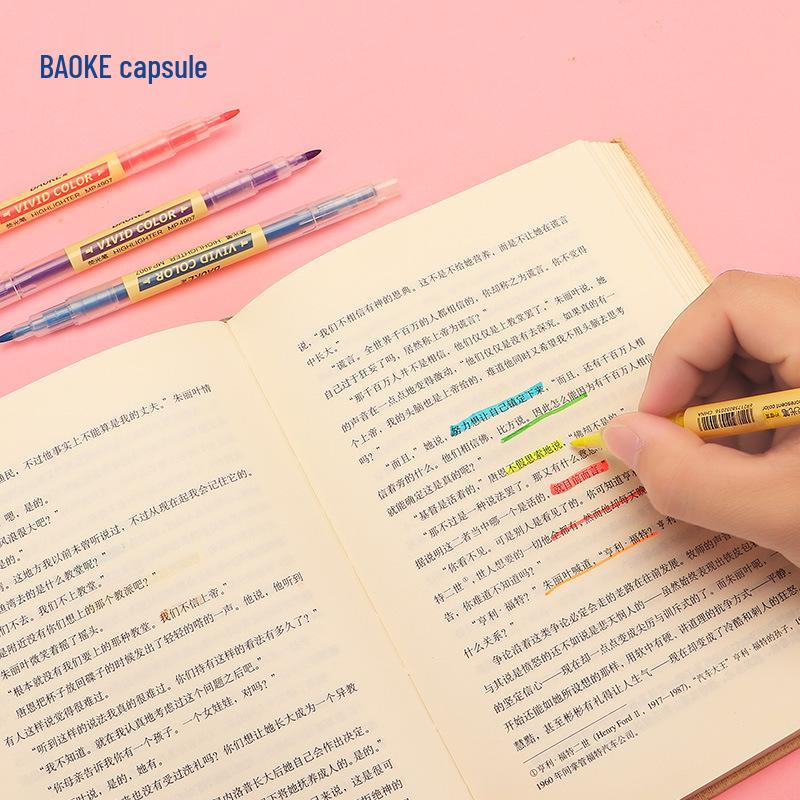 BaoKe Double-Ended Fluorescent Markers for Planning & Note-Taking