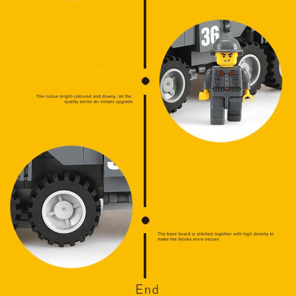 384pcs Armored Car Building Block Sets Military Tank Soldiers Bricks Assembling Educational Toy Gift
