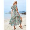 Женские платья Новые праздничные пляжные платья V-образный вырез Платья с разрезом Модные облегающие длинные платья