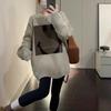 Fashion Loose In the Long Lazy Style All Over the Pullover Jacket Autumn and Winter New Smiling Face Knitted Long Sleeve Sweater Women's Wear