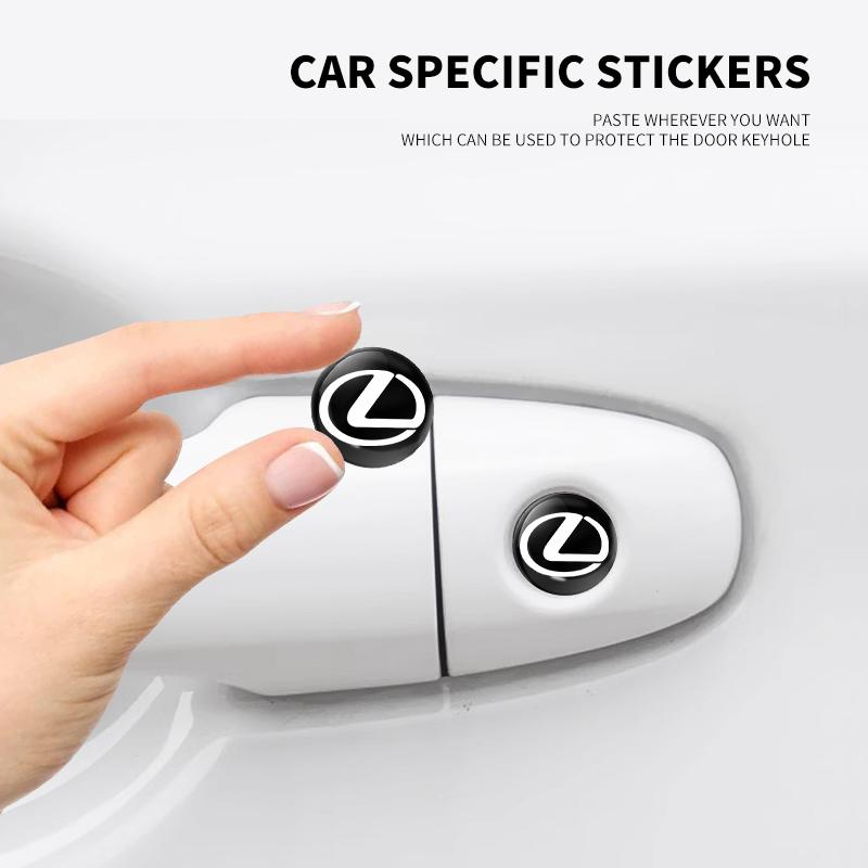 2/5/10Pcs 15mm Car Lock Keyhole Stickers Decoration Protection For Lexus IS250 IS200 CT200h GS300 LS430 RX450h LX570 IS300
